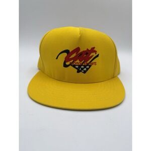 VTG 1990s CAT Motorsports Trucker Hat Mens Yellow Snapback Made In USA‎